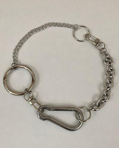 Mixed chain carabiner necklace