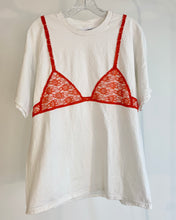 Custom trompe l’oeil lace bra tee