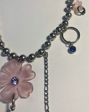 Pierced flower ball chain necklace