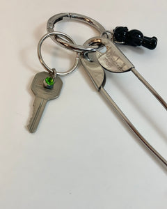 Teddy safety pin keychain