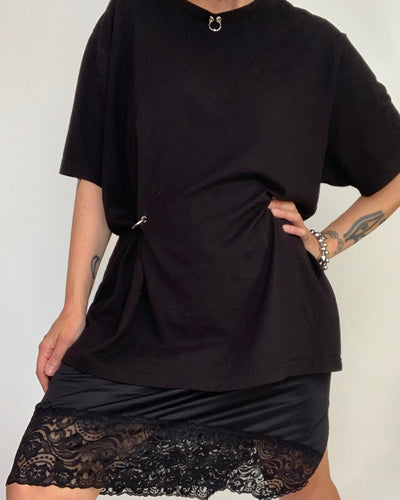 Custom pierced & gathered tee