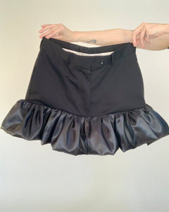 Custom taffeta bubble hem trouser skirt