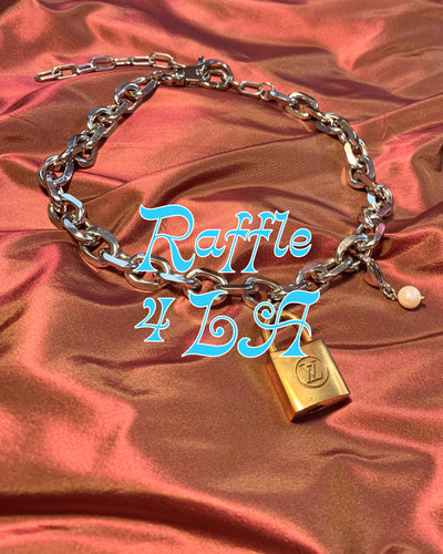 RAFFLE ticket supporting LA for a repurposed LV lock & pearl necklace