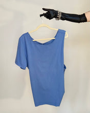 Custom one shoulder cutout tie back tee