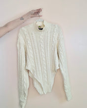 Upcycled bodysuit cotton turtleneck sweater