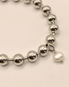 Freshwater pearl ball chain bracelet