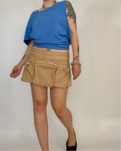 Custom one shoulder cutout tie back tee