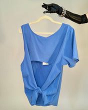 Custom one shoulder cutout tie back tee