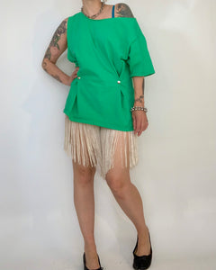 Custom one shoulder snap tee