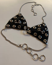 Custom grommet ring denim bra top