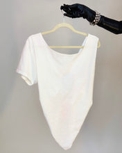Custom one shoulder cutout ruch tee