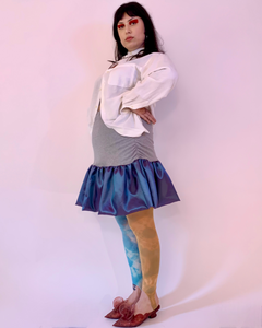 Custom taffeta ruch bubble skirt