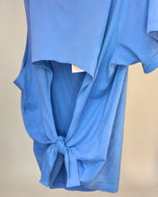 Custom one shoulder cutout tie back tee