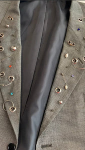 Custom pierced embellished hardware blazer