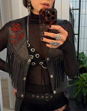 Custom grommet ring denim bra top