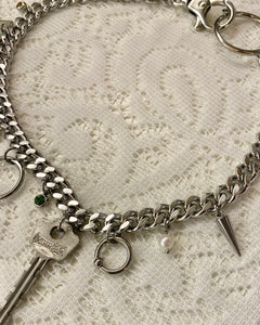 key charm pierced necklace