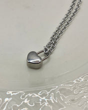 Simple lock charm necklace