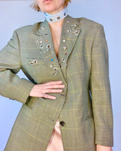 Custom pierced embellished hardware blazer