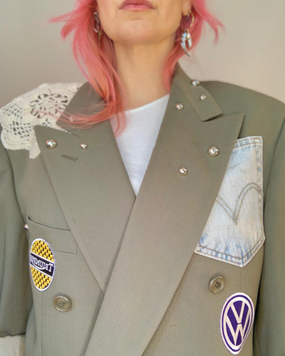 Custom patch doily stud blazer