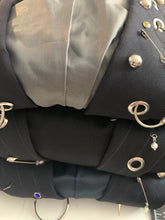 Custom pierced embellished hardware blazer