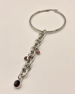 Rhinestone chain single earring