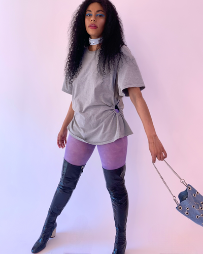 Lilac recycled chalk tights