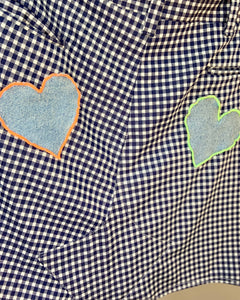 Upcycled double heart skirt