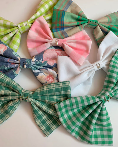 Embellished bow barrettes