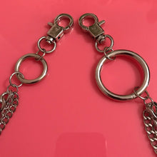 Mixed O-ring scale silver clip chain