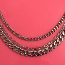 Mixed O-ring scale silver clip chain