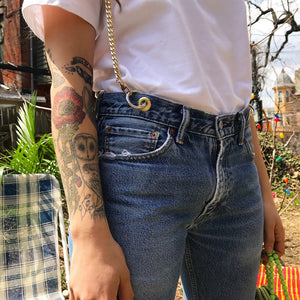 Custom chain suspender jeans