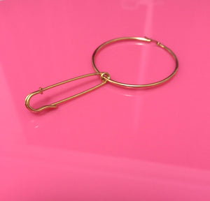 Safety pin single hoop earring