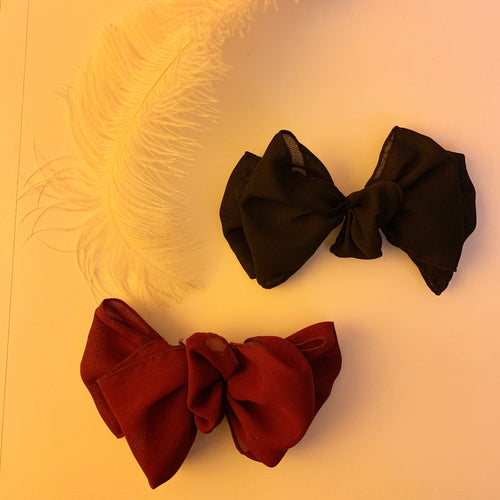 Double sheer bow barrette