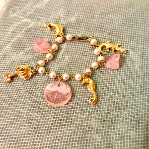 Tropical pearl charm bracelet