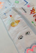 Recycled hand drawn doodle tights