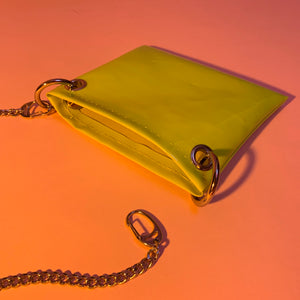 Lime vinyl armpit bag