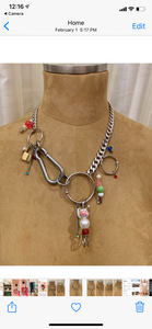Hardware charmed necklace