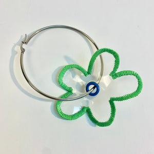 Recycled vinyl flower earring