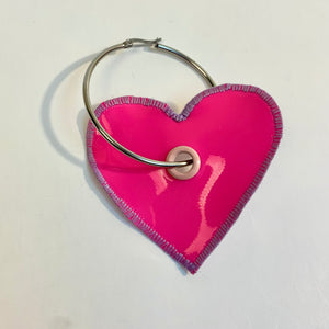 Recycled vinyl heart earring