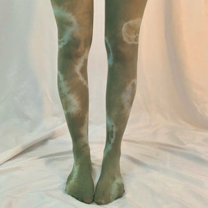 Recycled matcha tie dye tights