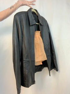 90’s leather zip up jacket
