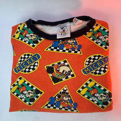 Sudadera de carreras de Mickey Mouse de algodón de los años 80