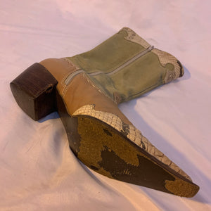 Western suede + snakeskin boots