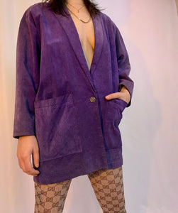 Charcoal purple suede blazer