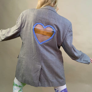 Heart cutout + safety pin blazer