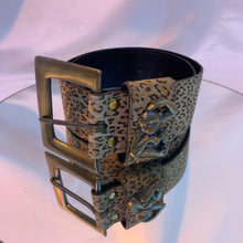 Leopard brass belt