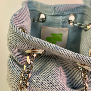Handmade denim mini pouch bag