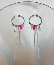 Rhinestone pearl hoop earring