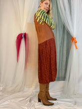 Silky terracotta pleated dress