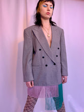 Custom asymmetrical fringe blazer